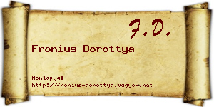 Fronius Dorottya névjegykártya