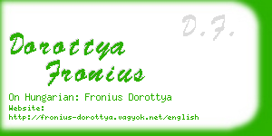 dorottya fronius business card